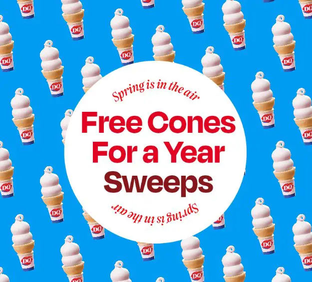 DQ Free Cones For A Year Sweepstakes - Win Free Ice Cream For A Year