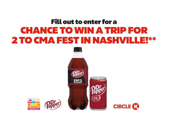 Dr Pepper 2026 Circle K CMA Fest Sweepstakes - Win A Trip For Two To The 2026 CMA Fest (AZ Only)