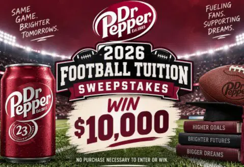 Dr Pepper 2026 Football Tuition Sweepstakes - Win $10,000