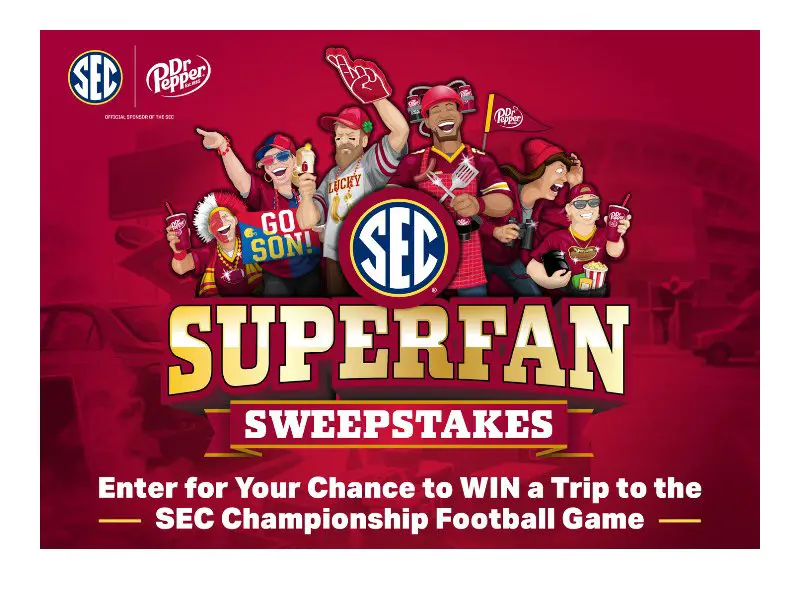 Dr Pepper 2026 United Superfans Sweepstakes - Win A Trip For Two To The SEC Championship Game (Limited States)