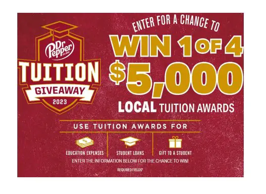Dr Pepper Tuition Giveaway 2023 -  Win $5,000 For Tuition {4 Winners}