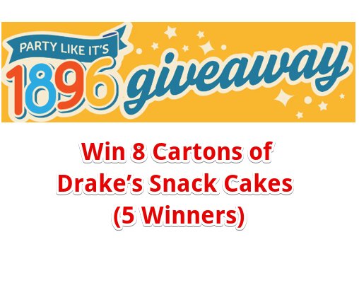Drake’s Cakes “Party Like It’s 1896" Giveaway -  Win 8 cartons of Snacks from Drake’s Cakes