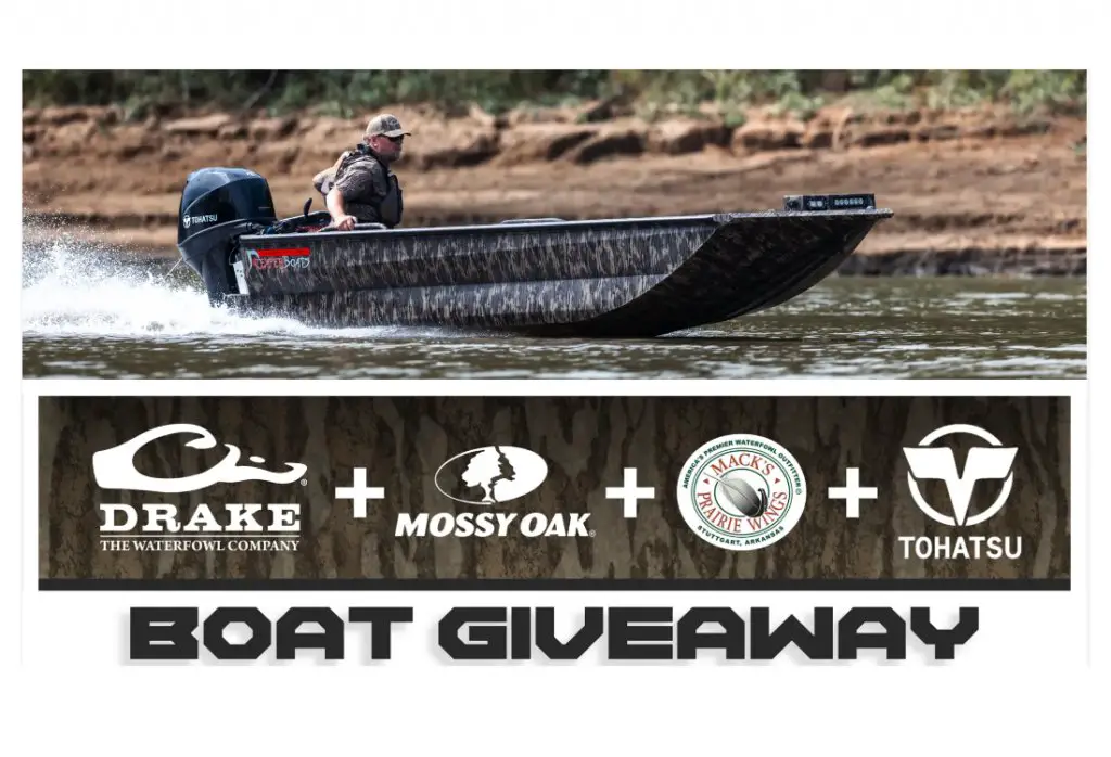 Drake Waterfowl Mossy Oak Boat Giveaway 2023 - Win A Timber Reaper Boat 653