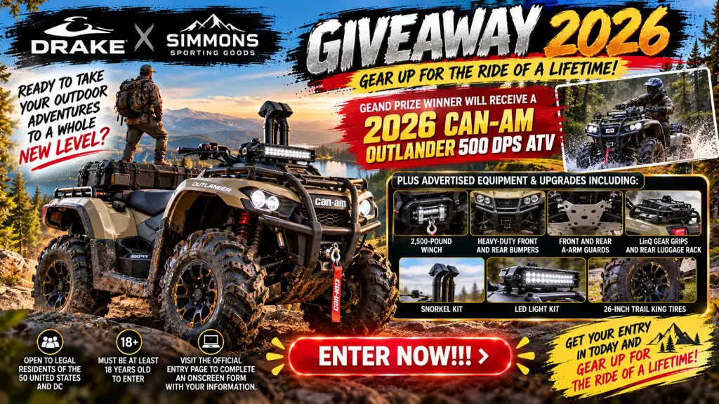 Drake x Simmons Sporting Goods Giveaway 2026 – Win A 2026 Can-Am Outlander 500 DPS ATV & More