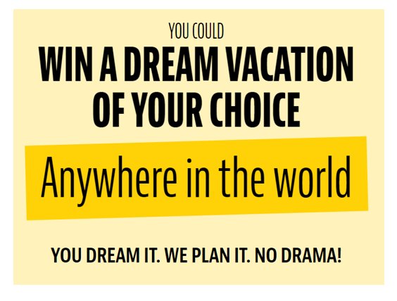 Dramamine Ditch The Drama Sweepstakes - Win A $7,500 Trip For 2 To Anywhere In The World