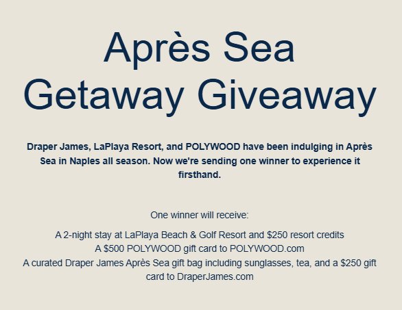 Draper James Après Sea Getaway Giveaway - Win a LaPlaya Beach & Golf Resort Getaway & More
