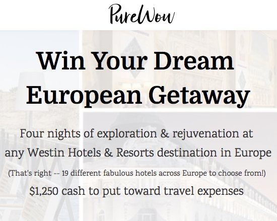Dream European Getaway Sweepstakes