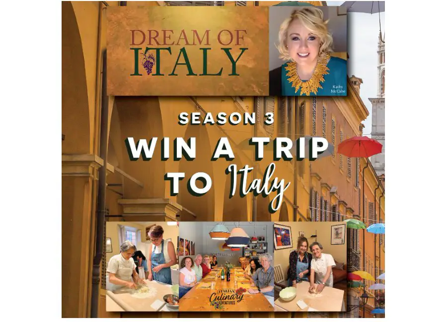 Dream Of Italy Season 3 Sweepstakes - Win A Week-Long Vacation For 2 In Modena, Italy