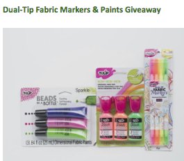 Dual-Tip Fabric Markers & Paints Giveaway