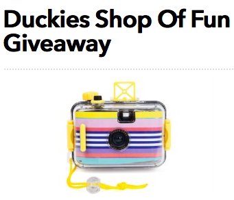Duckies Shop of Fun Camera and Beach Paddles Giveaway