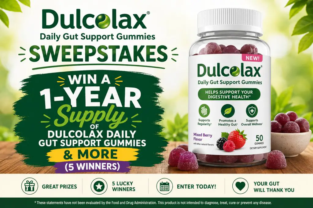 Dulcolax Daily Gut Support Gummies Sweepstakes – Win A 1-Year Supply Of Dulcolax Daily Gut Support Gummies & More (5 Winners)