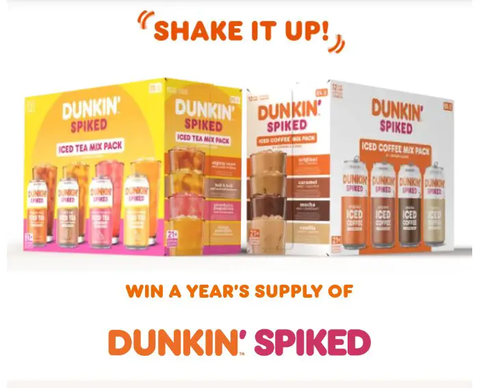 Dunkin Donuts 2024 Dunkin’ Spiked Sweepstakes - Win Gift Cards, Discount Coupons & More