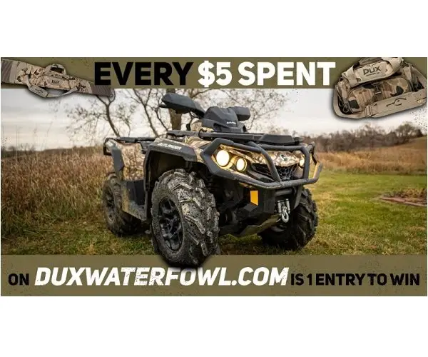 DUX Waterfowl Co. Sweepstakes - Win a 2022 Chevrolet ATV