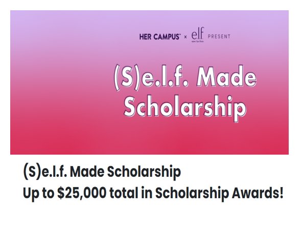 e.l.f. Cosmetics S.e.l.f Made Scholarship Contest – $5,000, 5 Winners