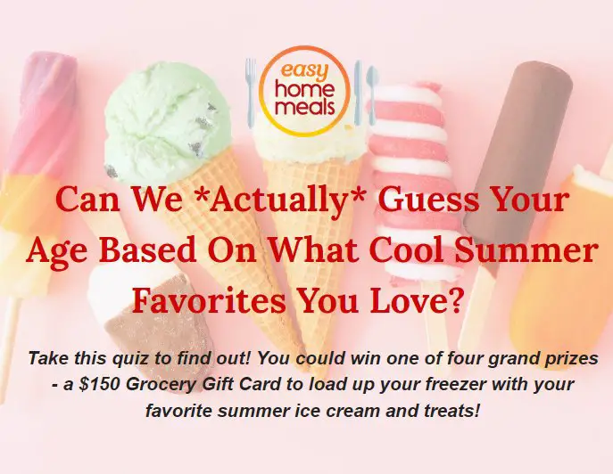 Easy Home Meals Summer Favorites Sweepstakes - Win A $150 Grocery Gift Card {4 Winners}