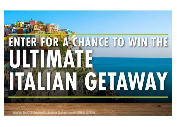 Ecco Domani Italian Getaway Sweepstakes - Win a Trip for 2 to Italy