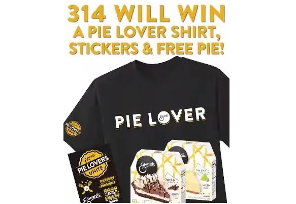 Edwards Pi Day Instagram Sweepstakes – Win Free Edwards Dessert And T-Shirt (314 Winners)