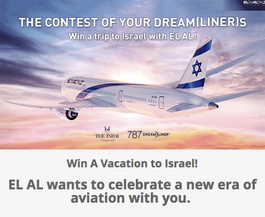 EL AL Israel Airlines USA Contest