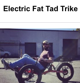 Electric Fat Tad Trike Sweepstakes