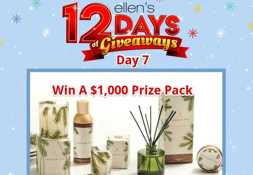 Ellen’s 12 Days of Giveaways Day 7 - Win A $1,000 Prize Pack