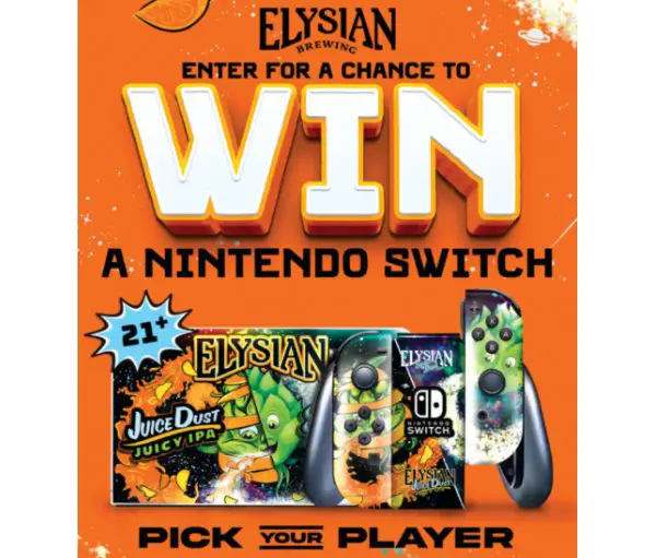 Elysian Brewing Space Dust & Juice Dust Nintendo Switch Bundle Sweepstakes - Win A Nintendo Switch & $250