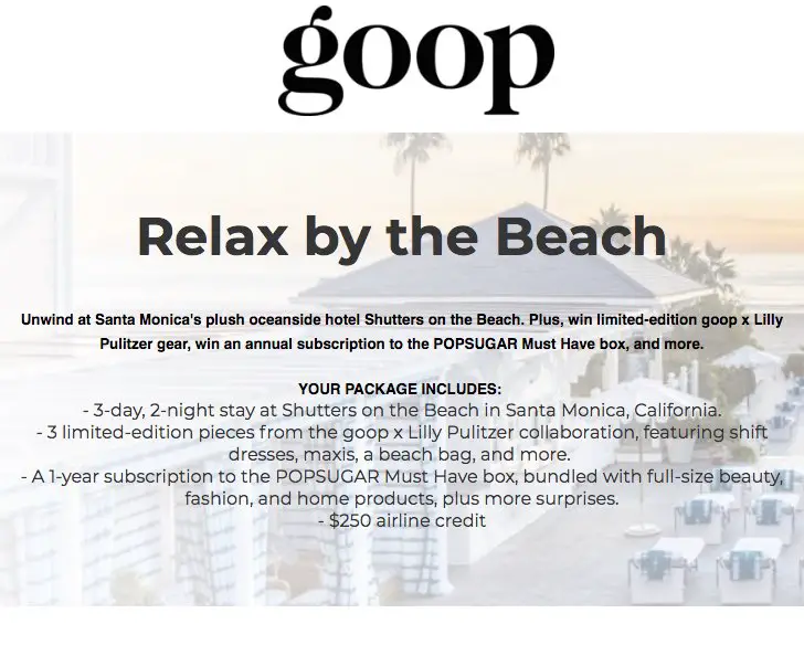 End of Summer Sweepstakes