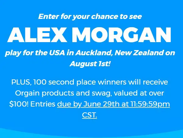 Energy FTW Sweepstakes – Win A Trip For 2 People To The Women's World Cup In New Zealand
