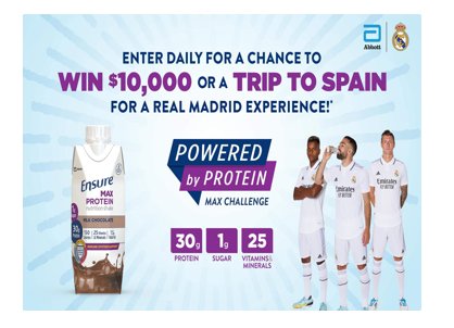Ensure Max Challenge Sweepstakes - Win $10,000 Cash Or A Trip To Spain