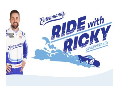Entenmann’s Ride with Ricky Sweepstakes  - Win A Trip For 4 To Texas, Florida Or Virginia To Ride With Ricky Stenhouse Jr