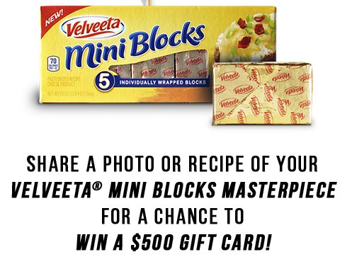 Enter the VELVEETA Mini Blocks Sweepstakes!