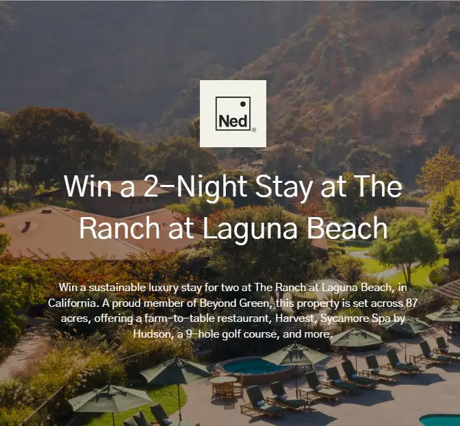 Enter To Win A 2-Night Stay For 2 At The Ranch At Laguna Beach