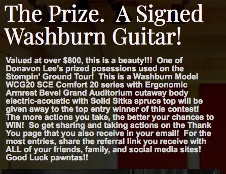 Enter to Win an Awesome Donavon Lee Signed Guitar!