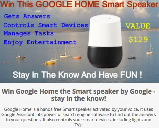 Enter to Win a Google Home the Smart Speaker