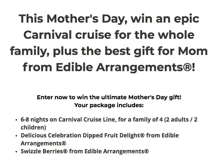 Epic Mother's Day Cruise Sweepstakes