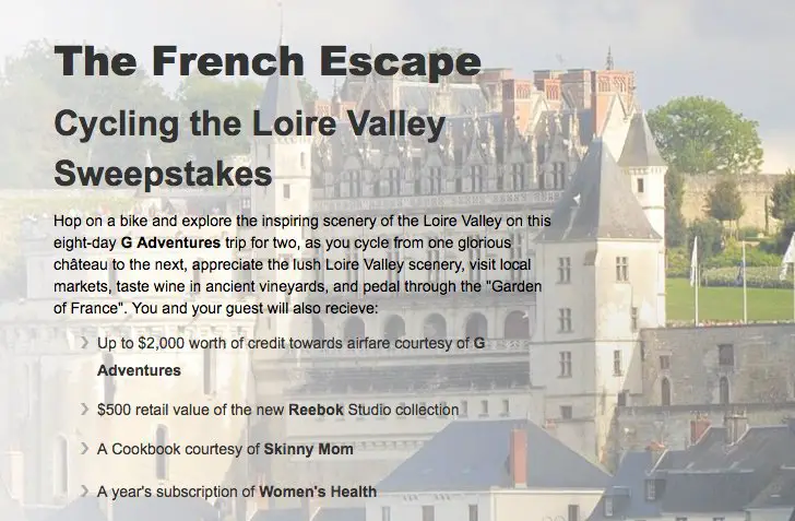 $4500 Escape to France Cycling Sweepstakes!