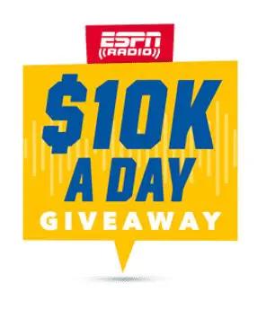 ESPN Radio KJM $10k A Day Giveaway - Win $2,500 Cash, 4 Winners Daily