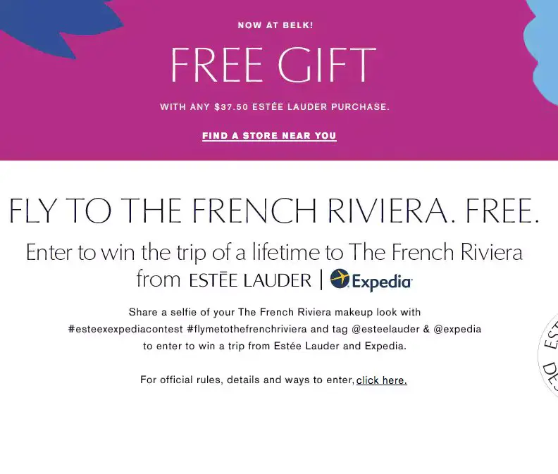 Estee Lauder and Expedia Fly me to the French Riviera Contest