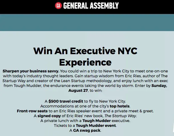 Executive NYC Experience Sweepstakes