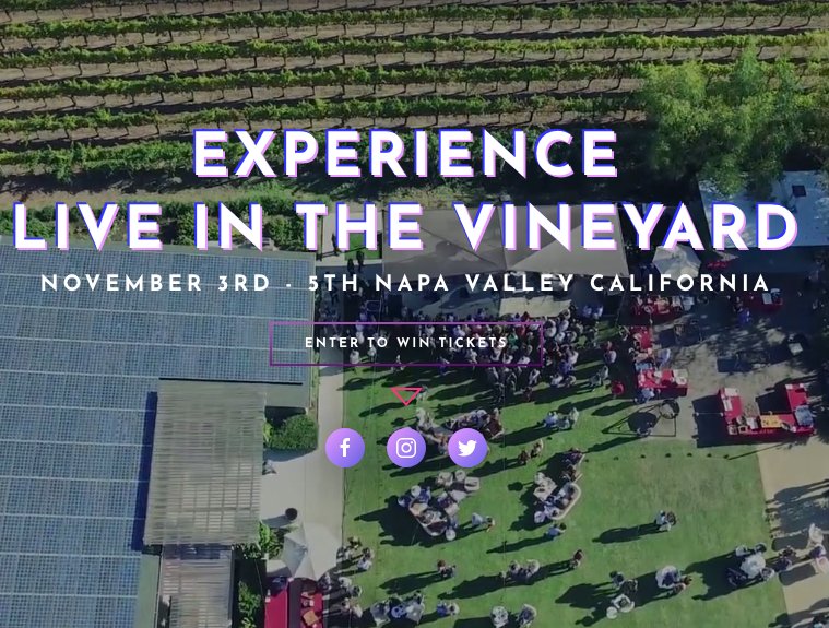 Experience Live In The Vineyard Sweepstakes