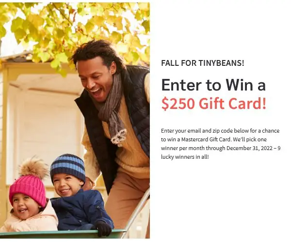 Fall for TinyBeans Giveaway - Win a $250 Prepaid Gift Card (9 Winners)