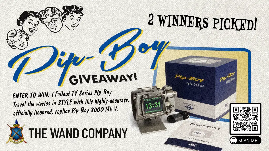 Fallout For Hope Fallout TV Series Pip-Boy Sweepstakes – Win A Fallout TV Series Pip-Boy 3000 MK V (2 Winners)