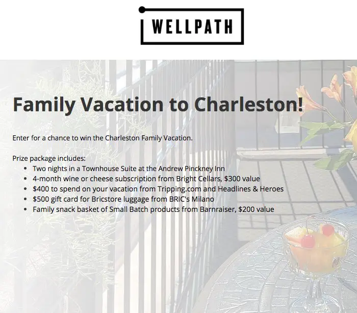 Family Vacation to Charleston Sweepstakes