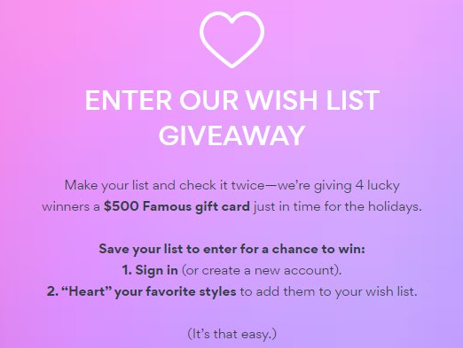 Famous Footwear Holiday Wishlist Giveaway - Win A $500 Gift Card {4 Winners}