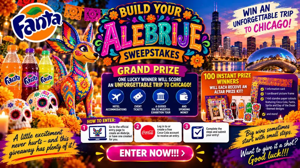 Fanta Build Your Alebrije Sweepstakes – Win An Unforgettable Chicago Experience & More (101 Winners)