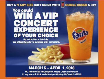 Fanta Mobile Order & Pay Sweepstakes