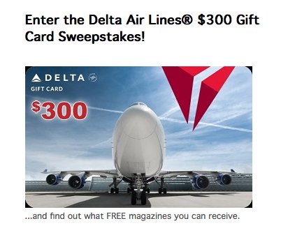 Fast $300 Delta Gift Card Giveaway