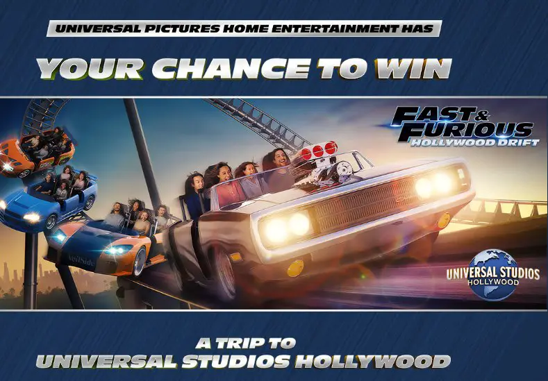 Fast & Furious 25th Anniversary Sweepstakes - Win a Trip for 4 to Universal Studios Hollywood