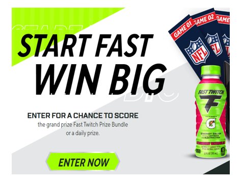 Fast Twitch Win Big Giveaway - Win Fast Twitch Gear & NFL Prizes (2,287 Winners)