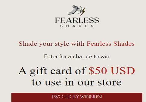 Fearless Shades $50 Gift Card Giveaway - Win A $50 Gift Card {2 Winners}