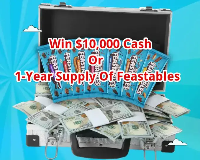 Feastables.com Blue Wave $10k Daily Sweepstakes - Win $10,000 Or One Year Supply Of Feastables